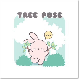 The Serenity of the Bunny in Tree Pose Yoga Posters and Art